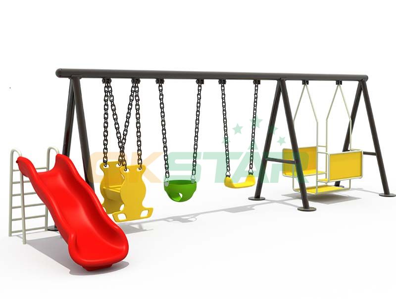 children multi-swing with slide