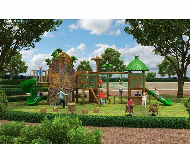 Climbing series with FRP tree house and playground sets family fun center