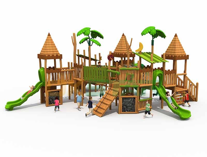 outdoor wood house kids playground