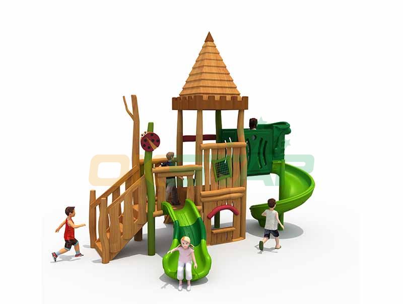 wood plastic composite playground outdoor wood children playground equipment kids wood playground