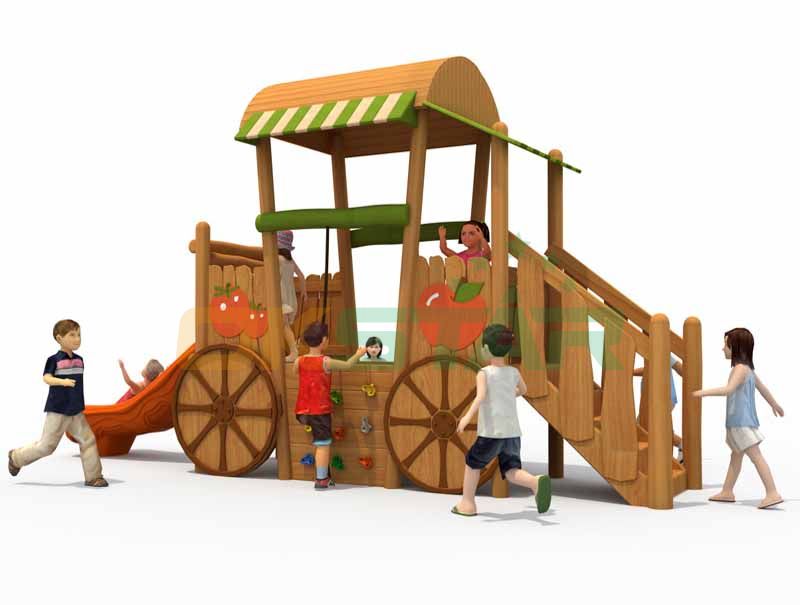 Children wooden playground outdoor equipment for kids